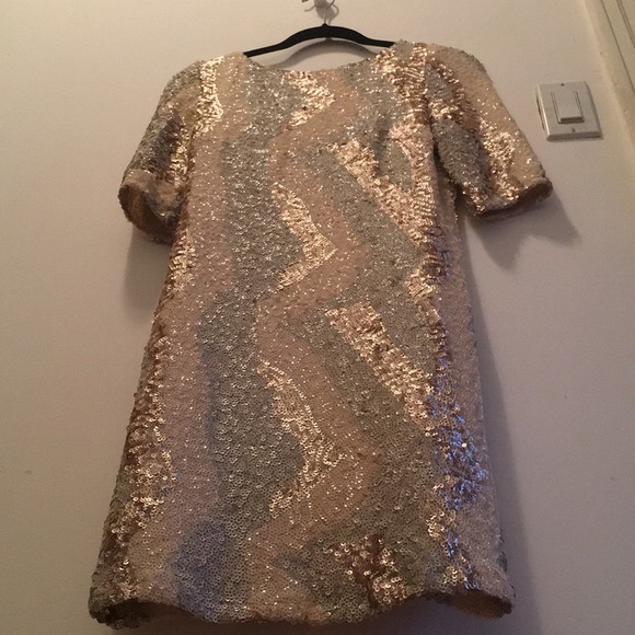 River Island Dresses & Skirts - 70s glam river island sequin gold dress